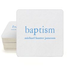 Big Word Baptism Square Coasters