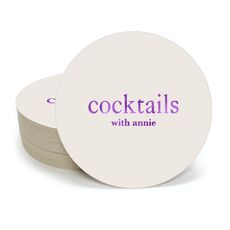 Big Word Cocktails Round Coasters