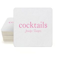 Big Word Cocktails Square Coasters