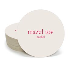 Big Word Mazel Tov Round Coasters