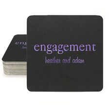 Big Word Engagement Square Coasters
