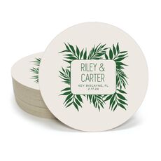 Palm Leaves Round Coasters