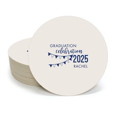 Celebration Pennants Graduation Round Coasters