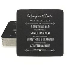 Our Special Day with Names Square Coasters