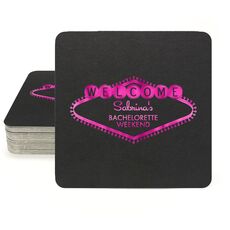 Welcome Marquee Square Coasters