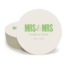 Bold Mrs & Mrs Round Coasters
