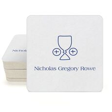 Ceremonial Goblet and Wafer Square Coasters