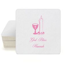 Chalice and Candle Square Coasters