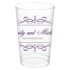 Royal Flourish Framed Names and Text Clear Plastic Cups