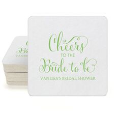 Cheers To The Bride To Be Square Coasters