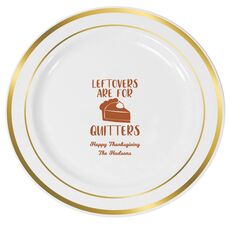 Thanksgiving Leftovers Premium Banded Plastic Plates
