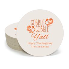 Gobble Gobble Y'all Round Coasters