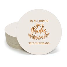 Give Thanks Round Coasters