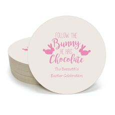 Follow The Bunny Round Coasters