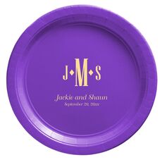 Condensed Monogram with Text Paper Plates