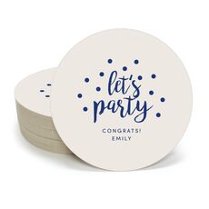 Confetti Dots Let's Party Round Coasters
