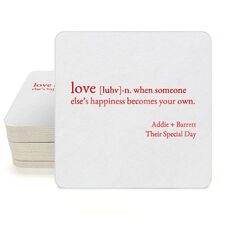 Definition of Love Square Coasters