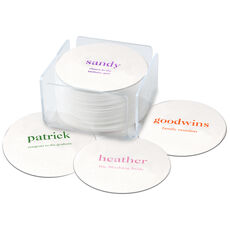 Design Your Own Big Name with Text Round Coasters