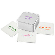 Design Your Own Big Name with Text Square Coasters