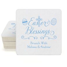 Easter Blessings Square Coasters