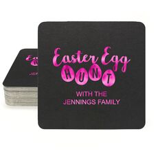Easter Egg Hunt Square Coasters