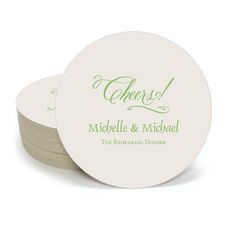 Elegant Cheers Round Coasters