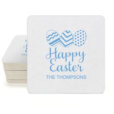 Decorated Easter Eggs Square Coasters