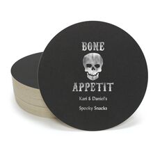 Bone Appetit Skull Round Coasters
