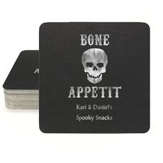 Bone Appetit Skull Square Coasters