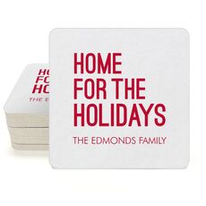 Home For The Holidays Square Coasters