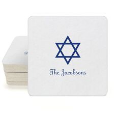 Traditional Star of David Square Coasters