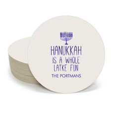 Latke Fun Hanukkah Round Coasters