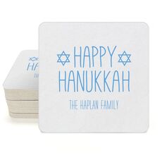 Hanukkah Jewish Stars Square Coasters