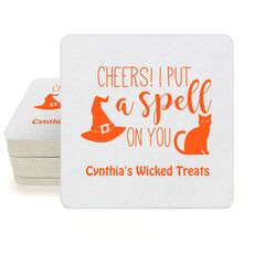 Spell On You Halloween Square Coasters