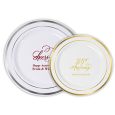 Design Your Own Anniversary Premium Banded Plastic Plates