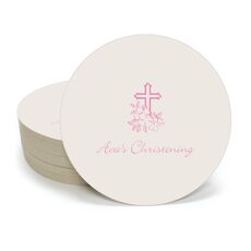 Floral Cross Round Coasters