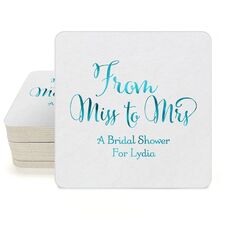 From Miss to Mrs Square Coasters