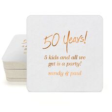 Fun 50 Years Square Coasters