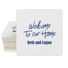 Fun Welcome to our Home Square Coasters