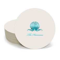 Graceful Seashell Round Coasters