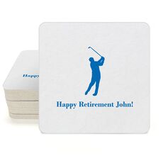 Golf Day Square Coasters