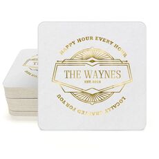 Happy Hour Every Hour Square Coasters