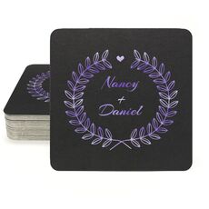 Heart and Wreath Square Coasters