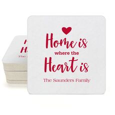 Home Is Where The Heart Is Square Coasters