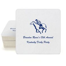 Horserace Derby Square Coasters