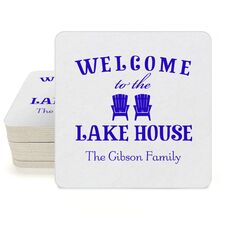 Welcome to the Lake House Square Coasters