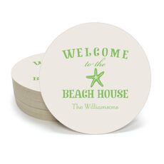 Welcome to the Beach House Round Coasters