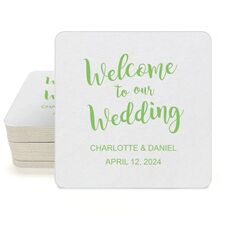 Welcome to our Wedding Square Coasters
