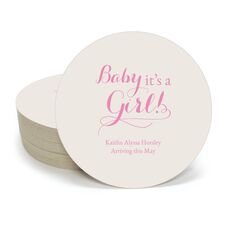 It's A Girl Round Coasters