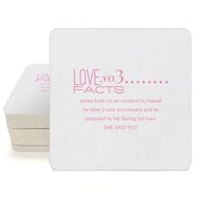 Just the Love Facts Square Coasters